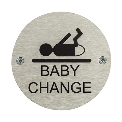 Baby Change Toilet Door Safety Sign - Pack of 10