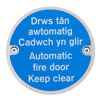 Automatic Fire Door Keep Clear Fire Sign Bi Lingual