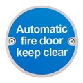 Image of Automatic Fire Door Keep Clear Sign - Pack of 10