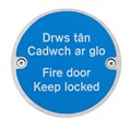 Image of Fire Door Keep Locked Fire Sign - Bi-Lingual - Welsh/English - Pack of 10